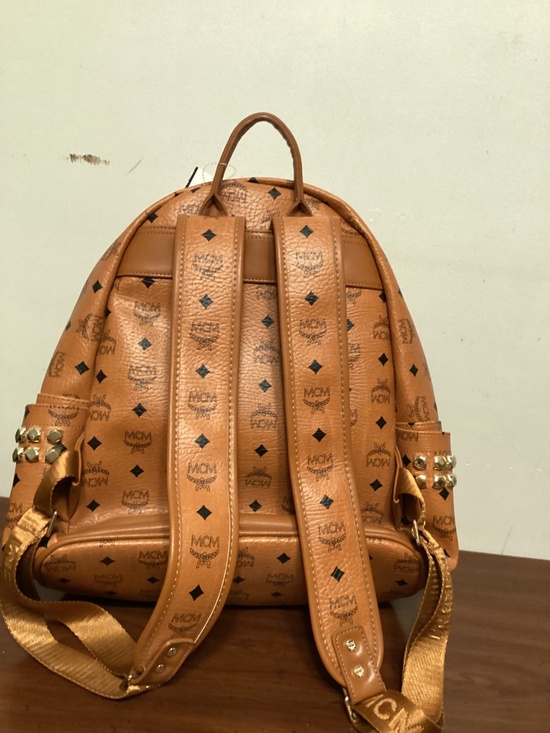MCM  Munchen F 6025 cognac backpack with metal studs New other authentic main image 4